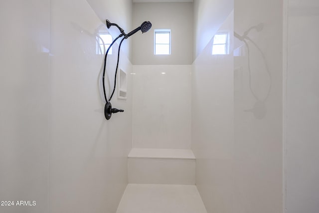 bathroom with a shower