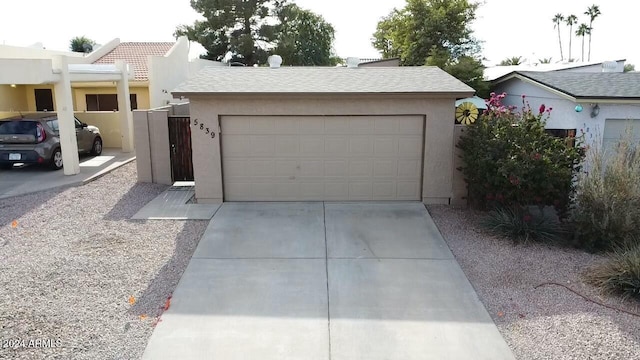 view of garage