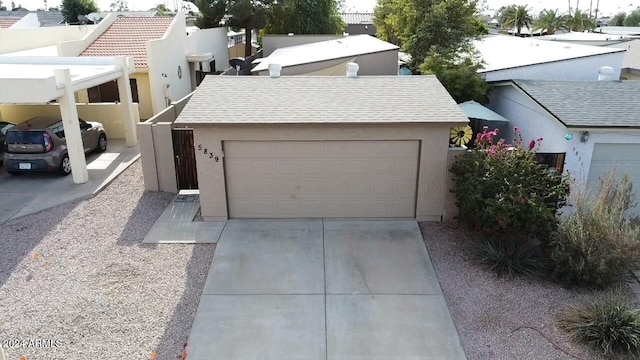 view of front of property with a garage