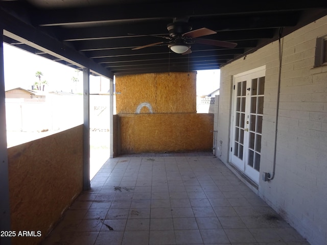 3171 W Orchid Ln, Phoenix, AZ 85051 - view of patio featuring french doors and ceiling fan