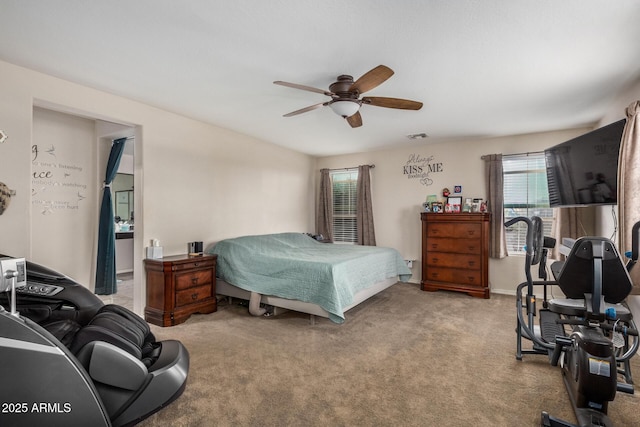 291 N Scott Dr, Chandler, AZ 85225 - carpeted bedroom featuring visible vents and a ceiling fan