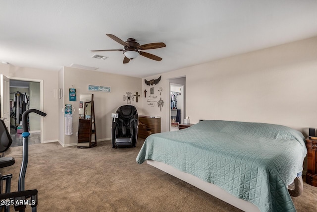 291 N Scott Dr, Chandler, AZ 85225 - carpeted bedroom featuring baseboards, ceiling fan, and visible vents