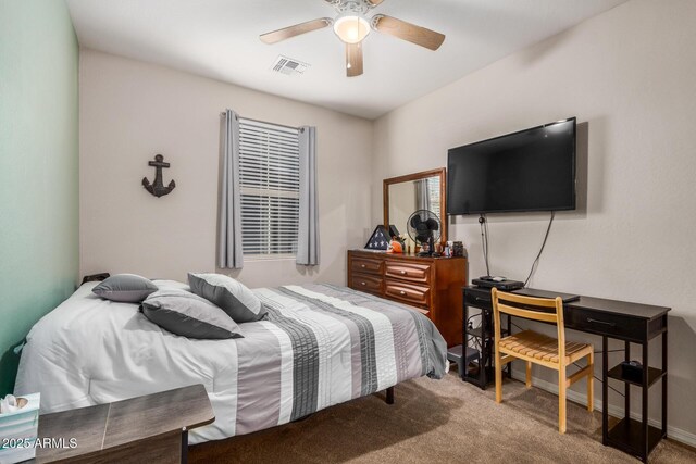 291 N Scott Dr, Chandler, AZ 85225 - carpeted bedroom featuring baseboards, ceiling fan, and visible vents
