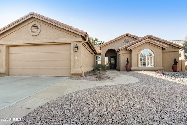 view of front of house with a garage