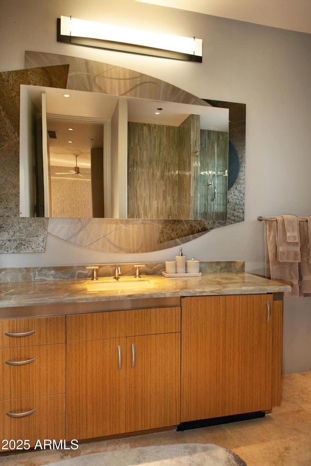 interior space featuring tile patterned floors and vanity