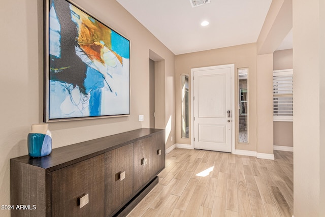 foyer entrance featuring light hardwood / wood-style floors