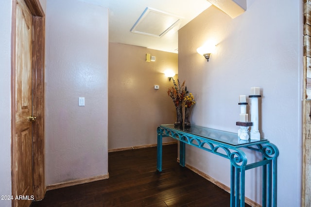 hall featuring dark hardwood / wood-style floors