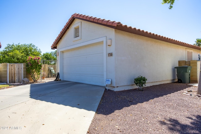 view of garage