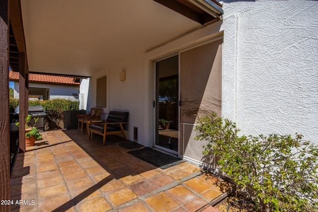 view of patio / terrace with a grill