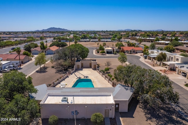 bird's eye view featuring a mountain view