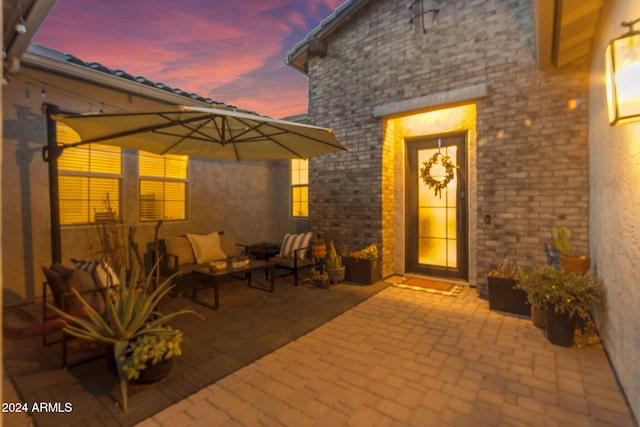 view of patio / terrace featuring an outdoor living space