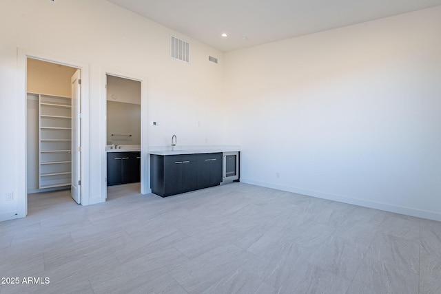 interior space featuring wine cooler