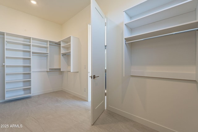 view of walk in closet