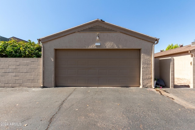 view of garage