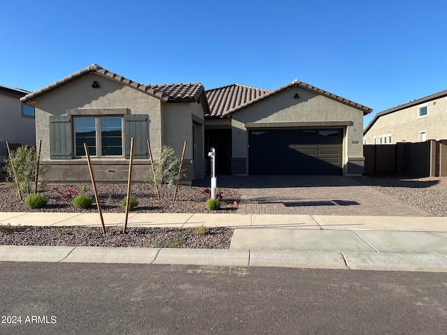 view of front of house with a garage