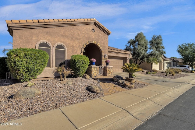 view of front facade featuring a garage