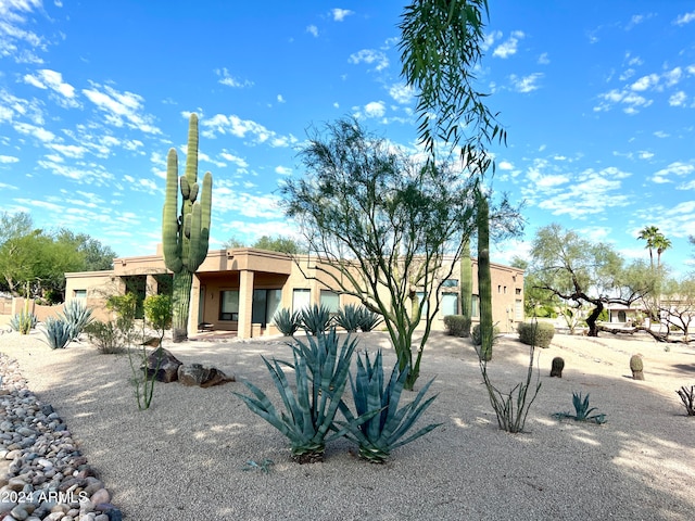 view of pueblo revival-style home