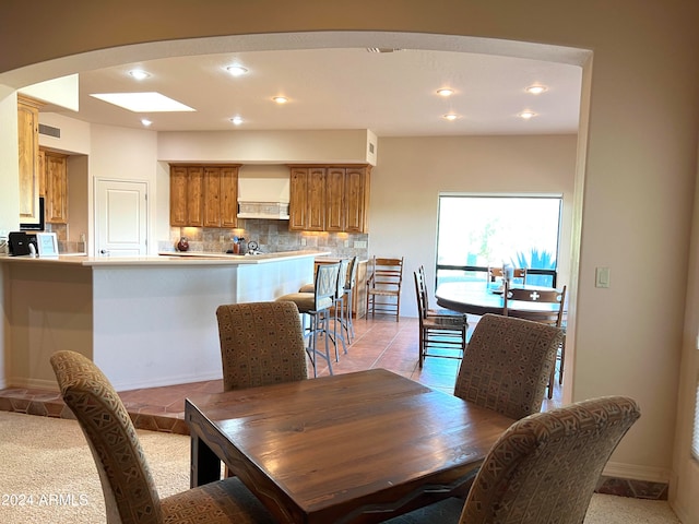 view of tiled dining space