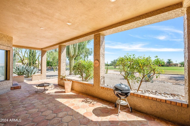 view of patio with grilling area