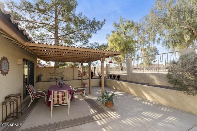 view of patio / terrace featuring a pergola