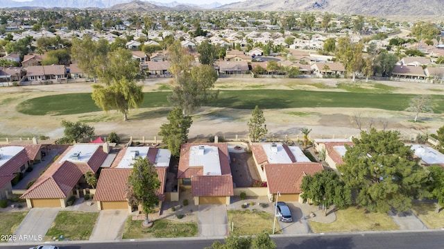 aerial view with a mountain view