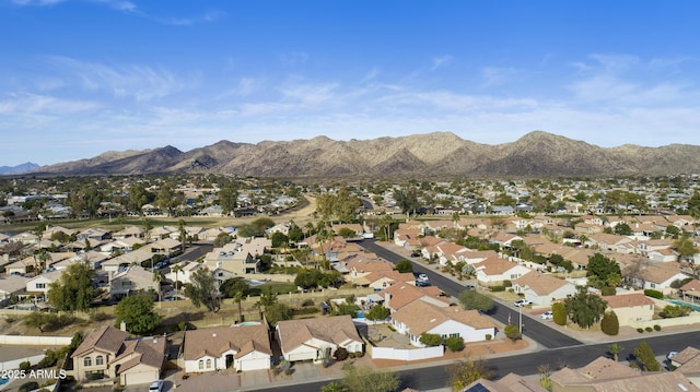 aerial view with a mountain view