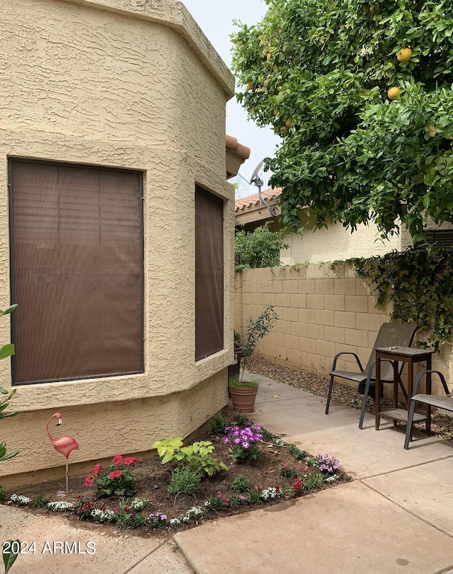 view of property exterior featuring a patio area