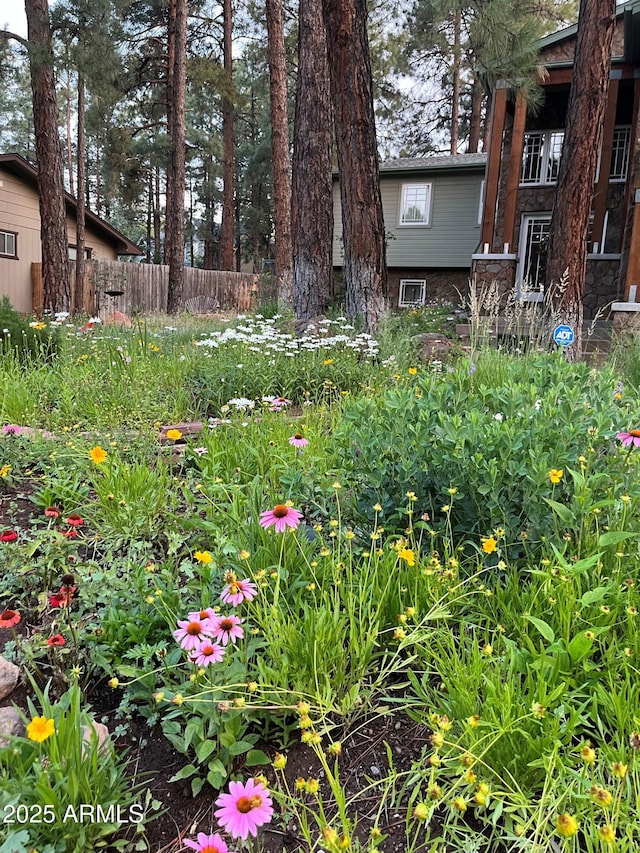 view of yard with fence