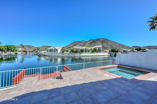 5226 W Pontiac Dr, Glendale, AZ 85308 - exterior space featuring an in ground hot tub and a water and mountain view