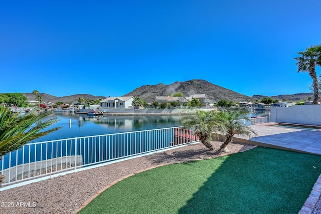 5226 W Pontiac Dr, Glendale, AZ 85308 - view of yard featuring a water and mountain view and fence