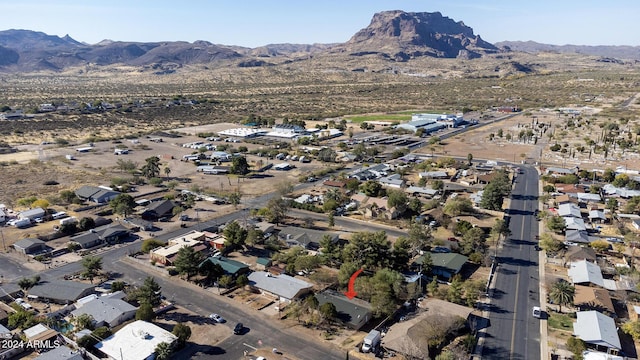 aerial view with a mountain view