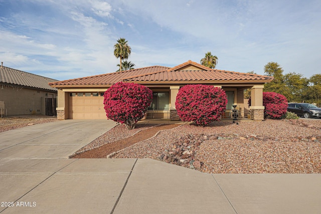 view of front of house with a garage