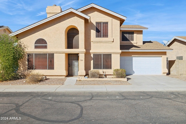 view of front facade featuring a garage