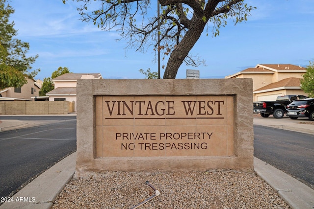 view of community sign