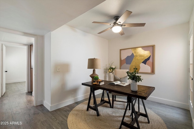 1120 E Beryl Ave, Phoenix, AZ 85020 - office featuring ceiling fan and wood finished floors