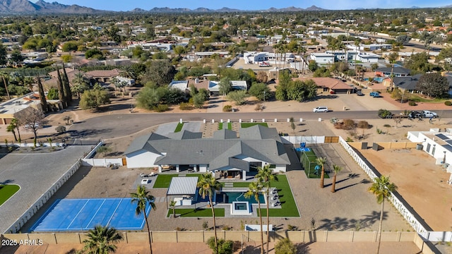 aerial view featuring a mountain view