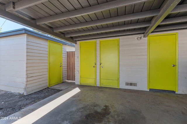 view of garage