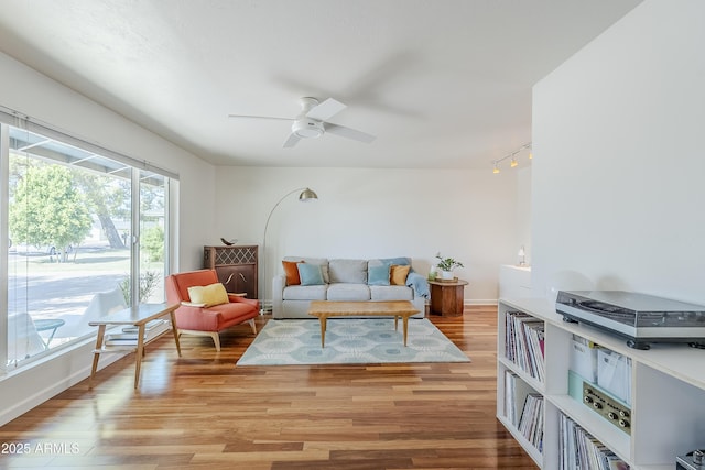 314 E Royal Palm Rd, Phoenix, AZ 85020 - living room featuring light wood-style floors and a ceiling fan