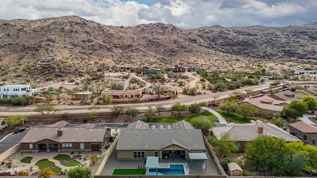 aerial view with a mountain view