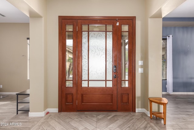 entryway featuring light wood-type flooring