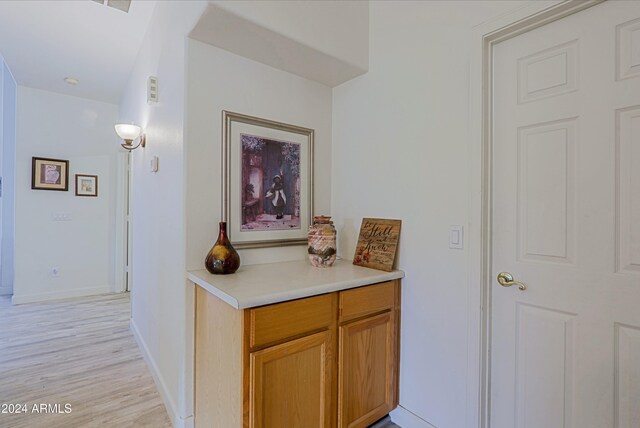 hall featuring light hardwood / wood-style floors