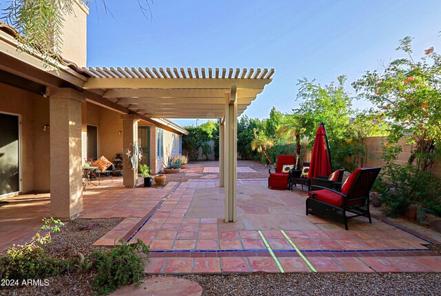 view of patio / terrace with a pergola