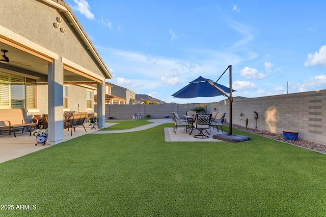 view of yard featuring a patio area