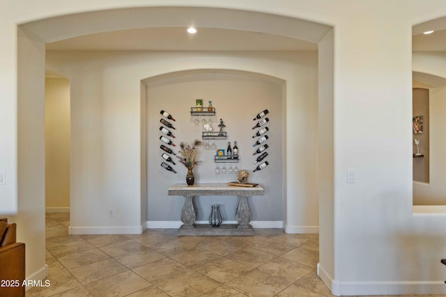 5122 S Miller Pl, Chandler, AZ 85249 - hall featuring baseboards, recessed lighting, and arched walkways