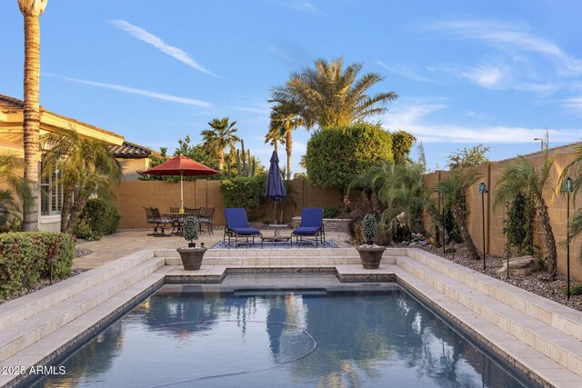 5122 S Miller Pl, Chandler, AZ 85249 - view of swimming pool featuring a fenced in pool, a patio area, and a fenced backyard
