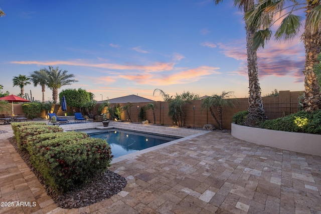 5122 S Miller Pl, Chandler, AZ 85249 - view of pool with a fenced backyard, a fenced in pool, and a patio area