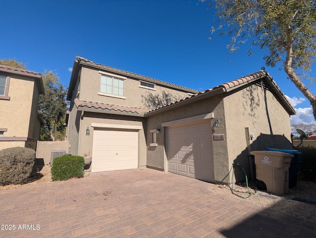 view of front of home with a garage