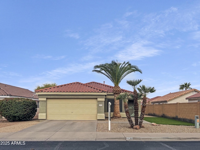 view of front of house with a garage