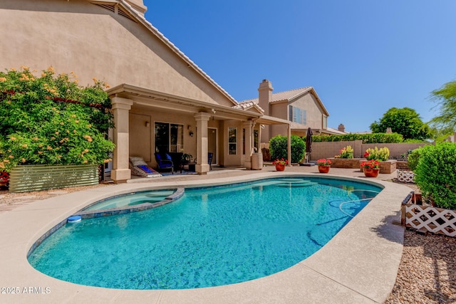 5215 W Del Rio St, Chandler, AZ 85226 - view of swimming pool with a patio, a fenced backyard, and a pool with connected hot tub