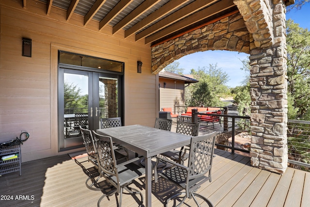 deck with french doors